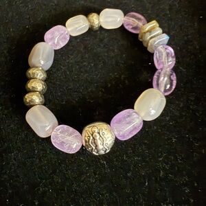 Silpada Silver and Lavender Beaded Bracelet